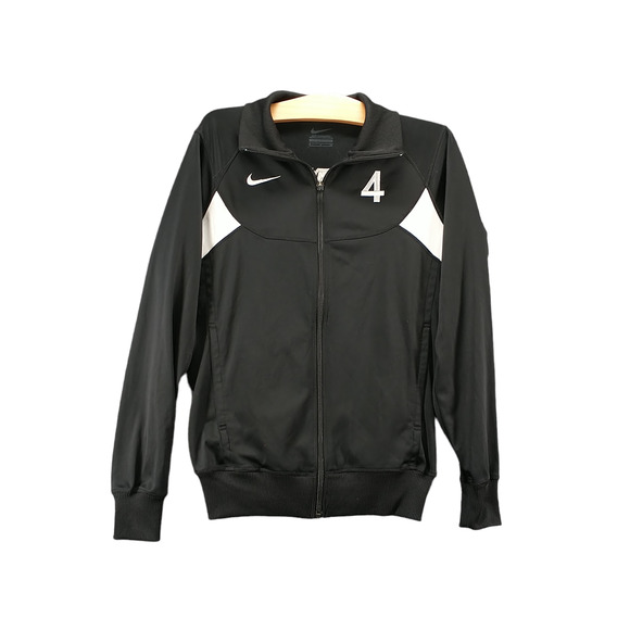 Nike Men's Full Zip Track Jacket Black Small Solid Eagles #4 Training Pockets - Picture 1 of 15